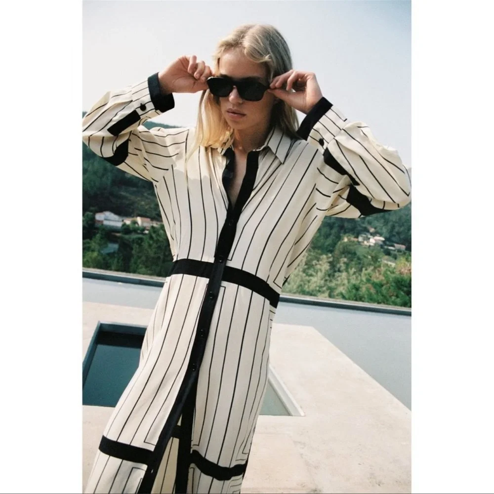 Zara Stripe Shirt Dress - Picture 8 of 12
